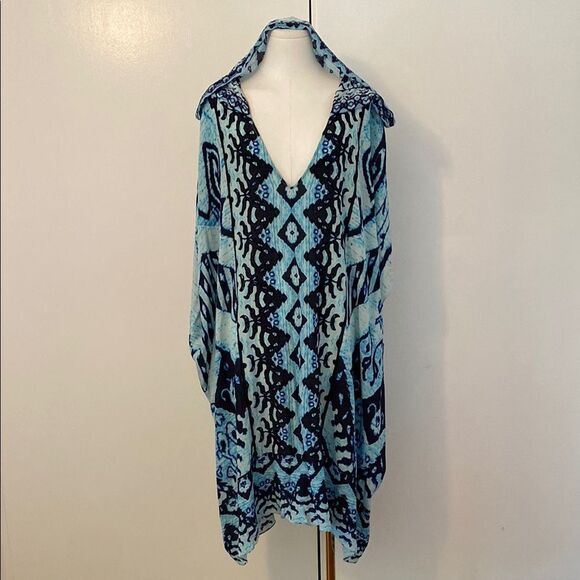 Blue Rococo Sand Blue Embellished Hooded Kaftan Size Small - Picture 2 of 15